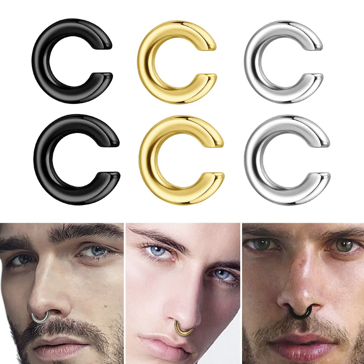 Body Jewelry Ear - 1pc Exaggerated C-Shaped Non-Piercing Nose Ring