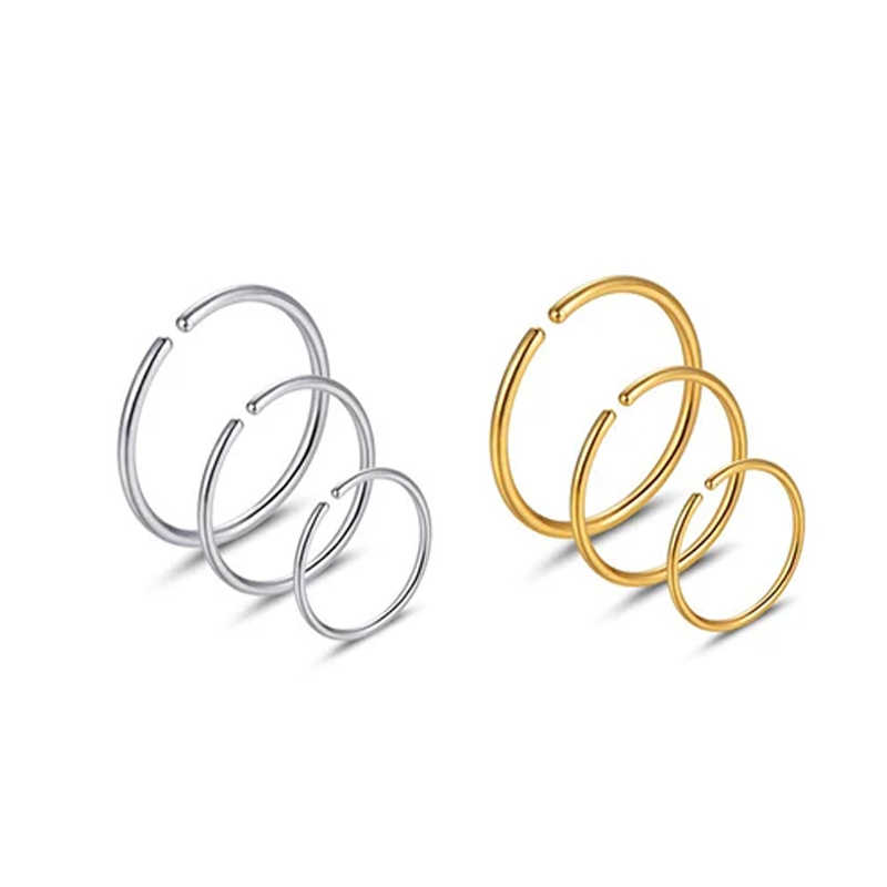 Body Jewelry Ear - 6pcs/lot Hypoallergenic Nose Rings Hoops 316L