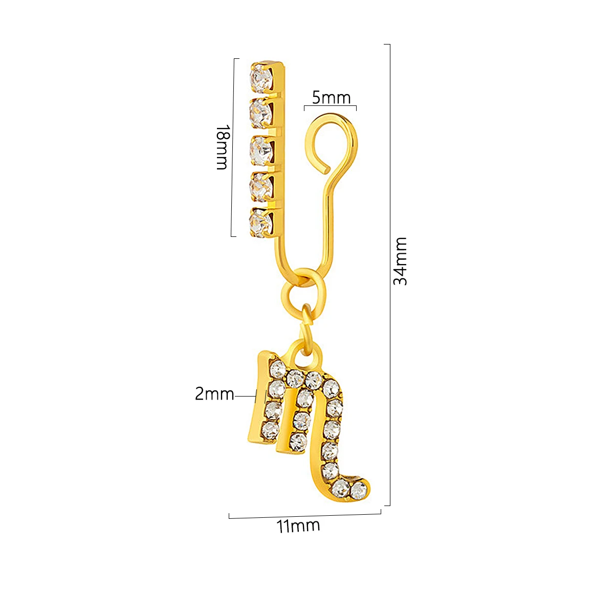 2 Pack Ear Clips Metal Zircon  - Body Jewelry Ear review and price