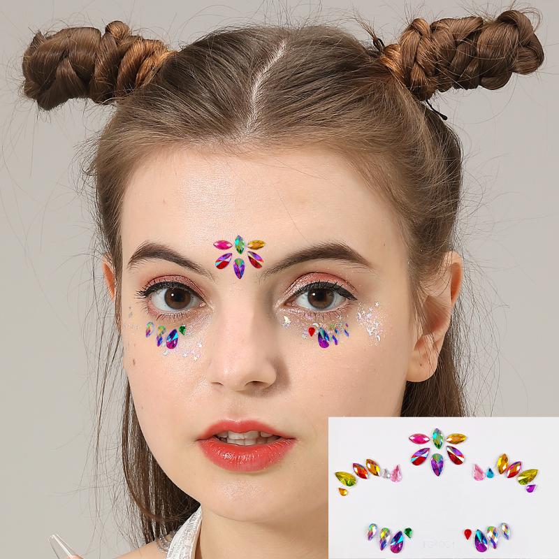 3D Eye Face Rhinestone Sticker - Body Jewelry Stickers review and price