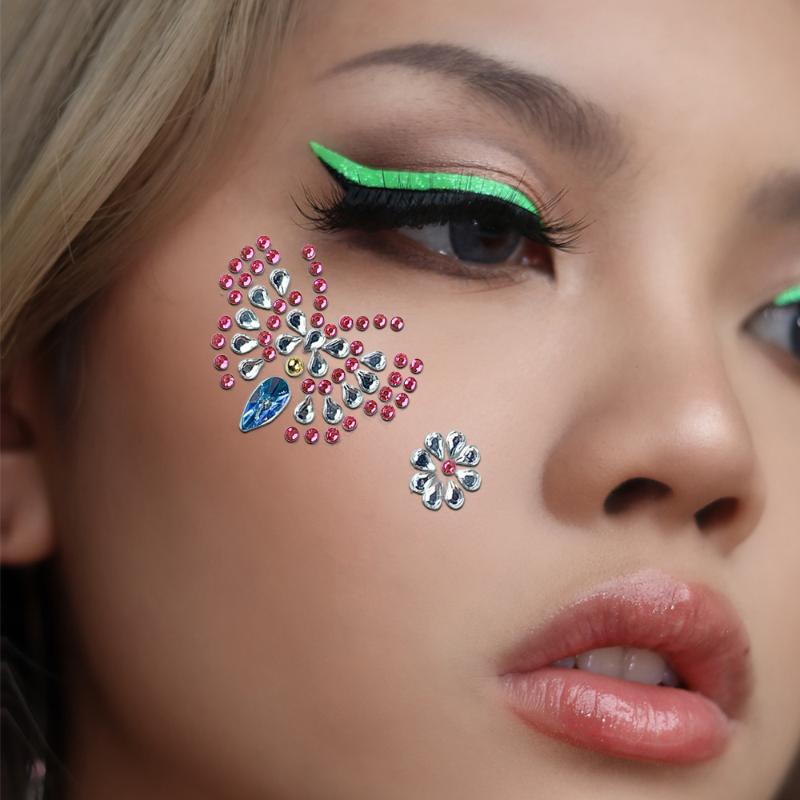 3D Eye Face Rhinestone Sticker - Body Jewelry Stickers review and price