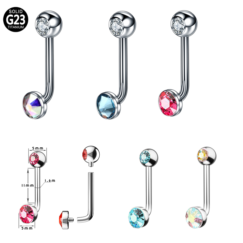 1PC F136 Titanium 14G CZ Gem P - Body Jewelry Vch review and price
