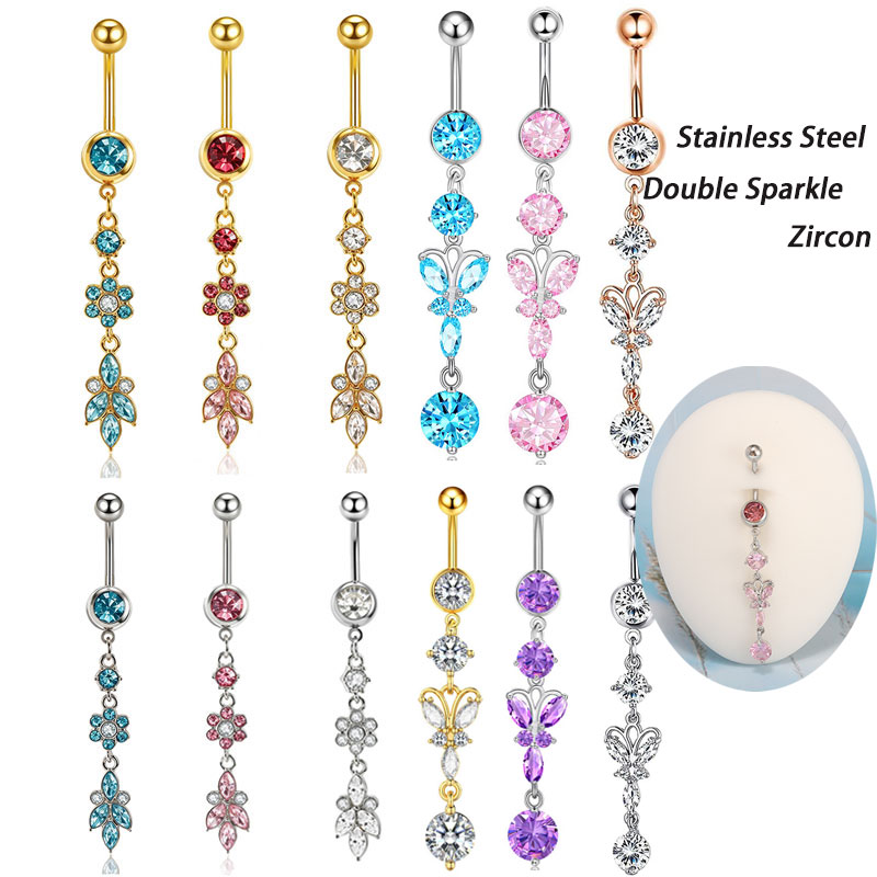 1pc Mixed Style Dangle Belly B - Body Jewelry Co review and price