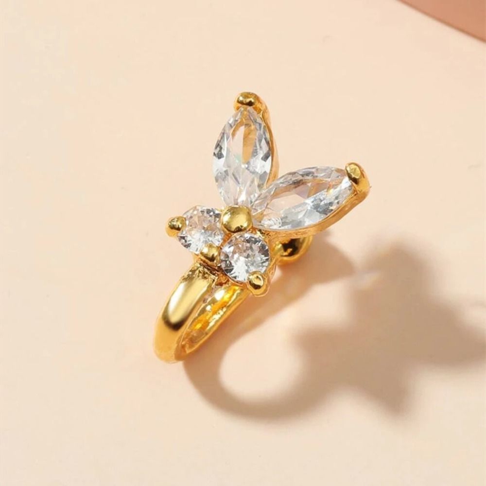 Rhinestone Butterfly Nose Ring - Body Jewelry Ear review and price