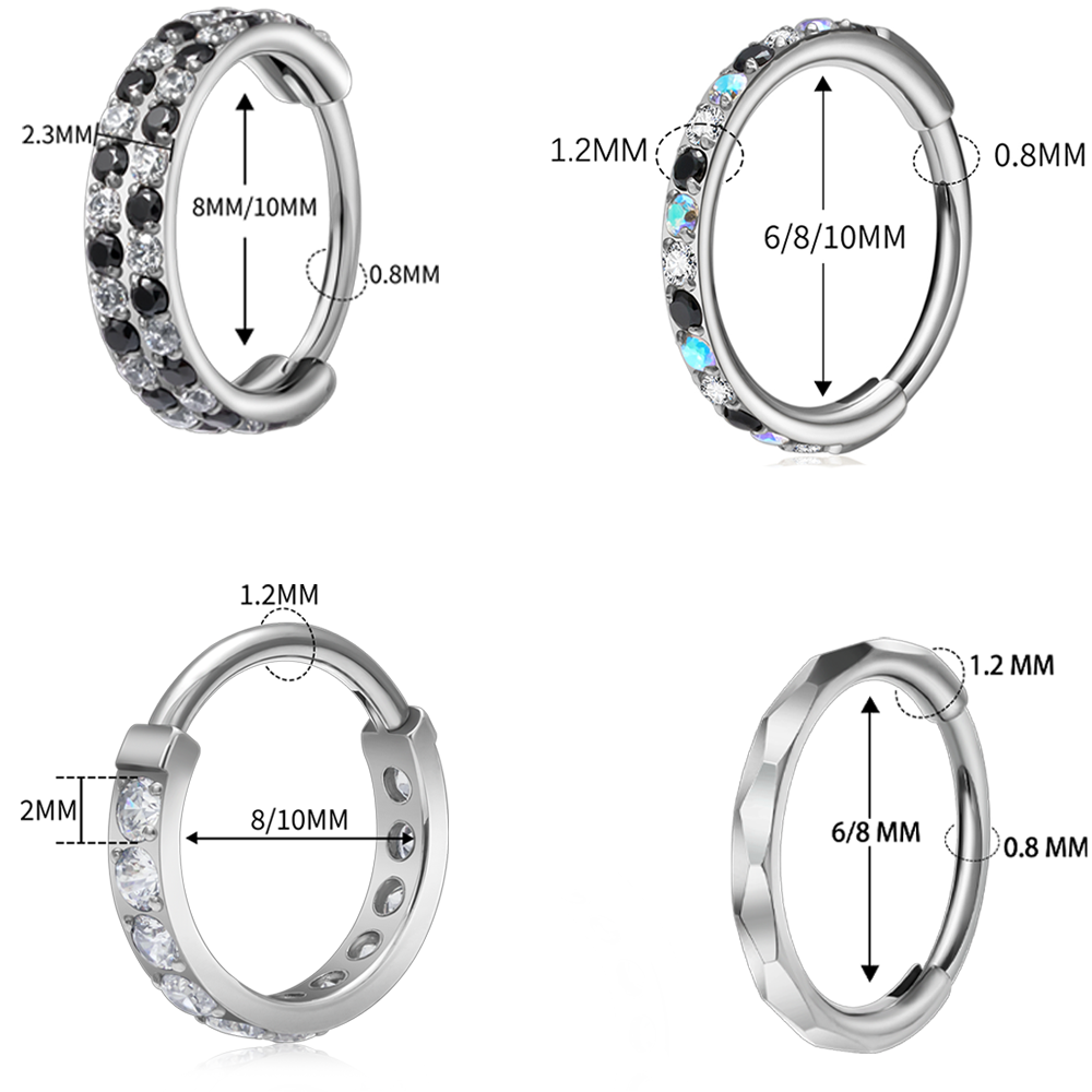 G23 Titanium Faceted CZ Hinged - Helix Cartilage Ring review and price