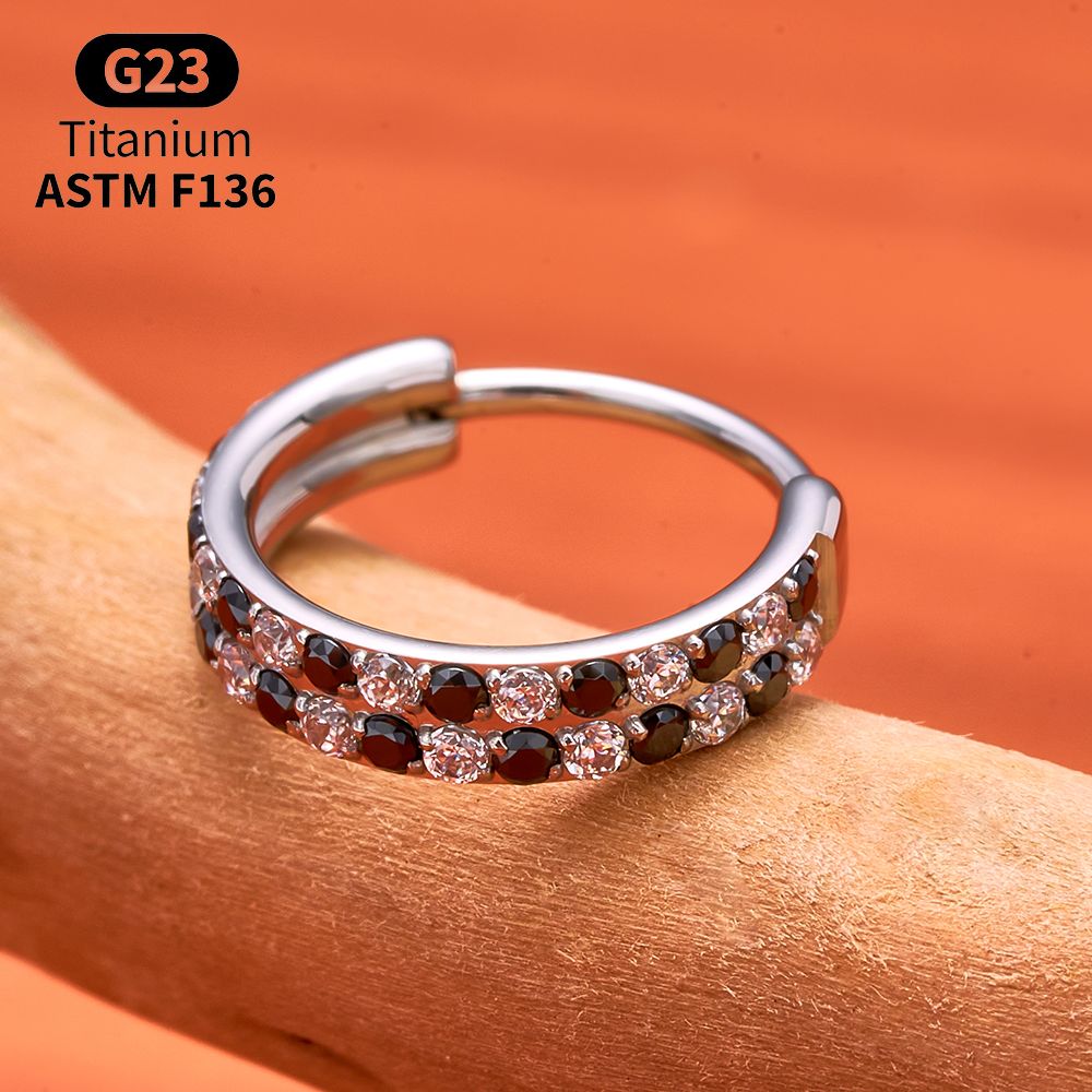 G23 Titanium Faceted CZ Hinged - Helix Cartilage Ring review and price