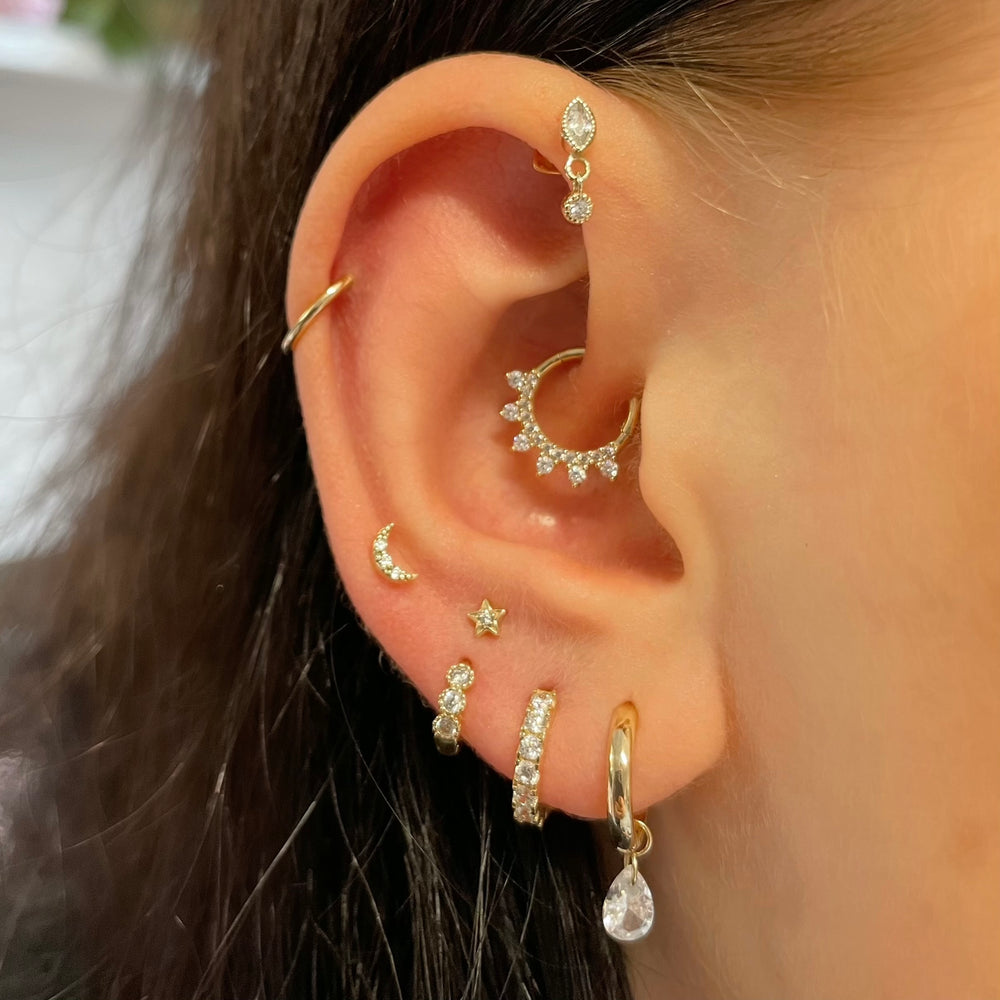 1PC Star Moon Lightning Zircon - Body Jewelry Labret review and price