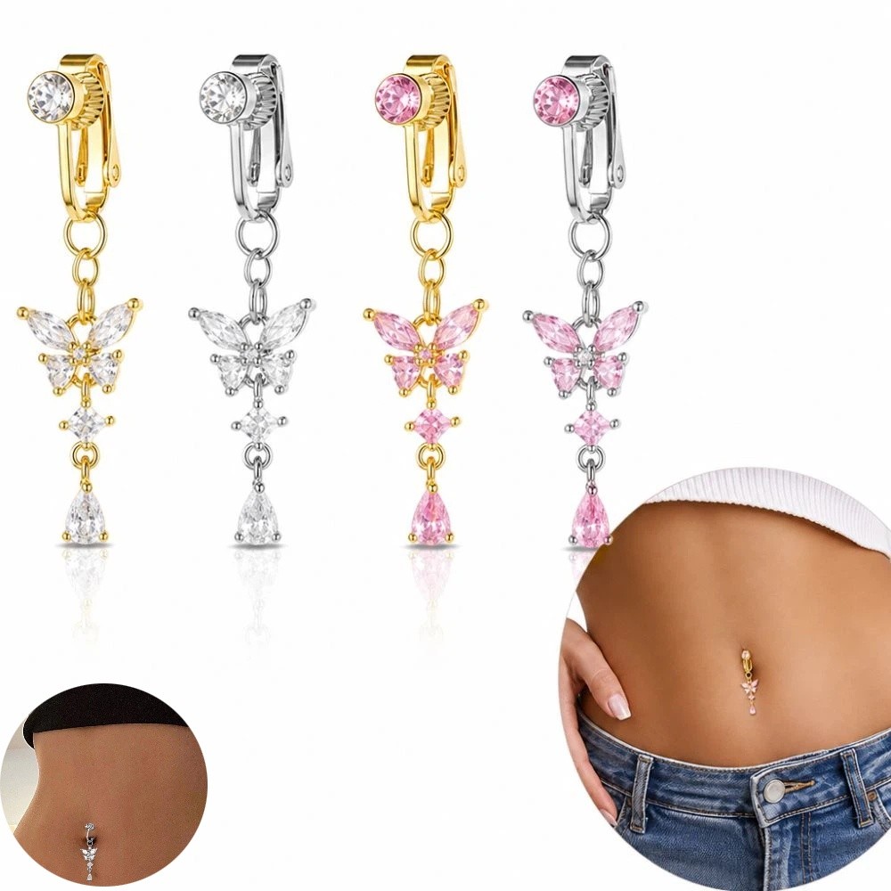 Butterfly Design Clip on Belly - Body Jewelry Materials review and price