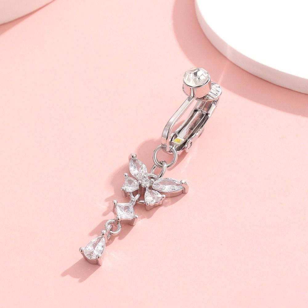 Butterfly Design Clip on Belly - Body Jewelry Materials review and price