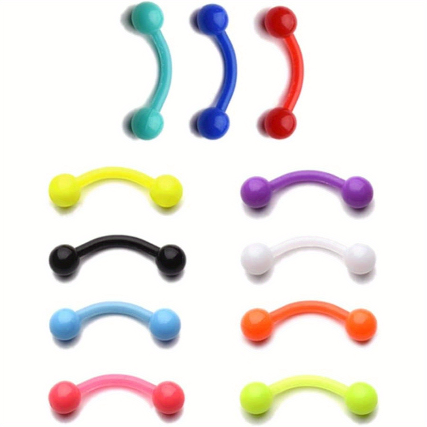 11pcs 8mm Colored Plastic Eyeb - Body Jewelry Materials review and price