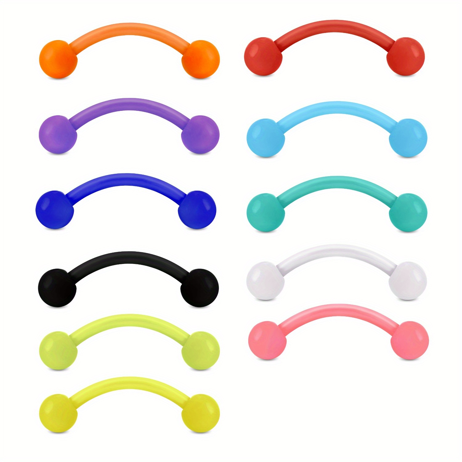 11pcs 8mm Colored Plastic Eyeb - Body Jewelry Materials review and price