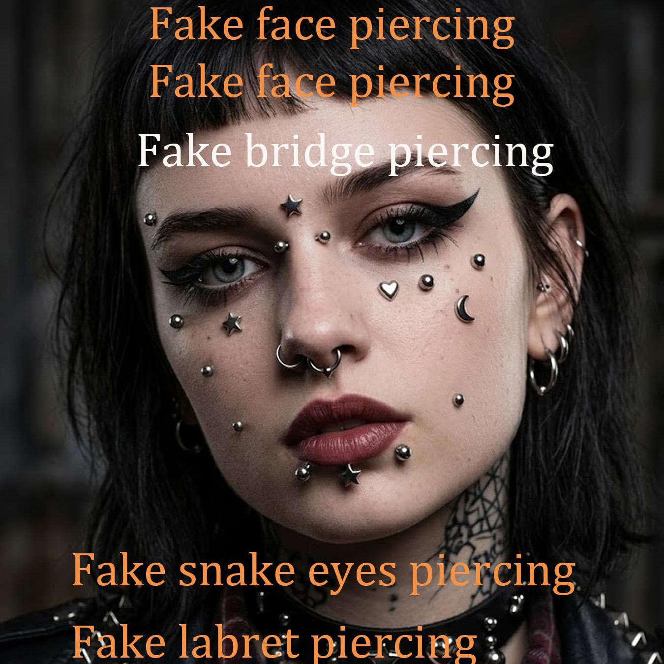 Fake Piercings Balls Stick on  - Body Jewelry Labret review and price