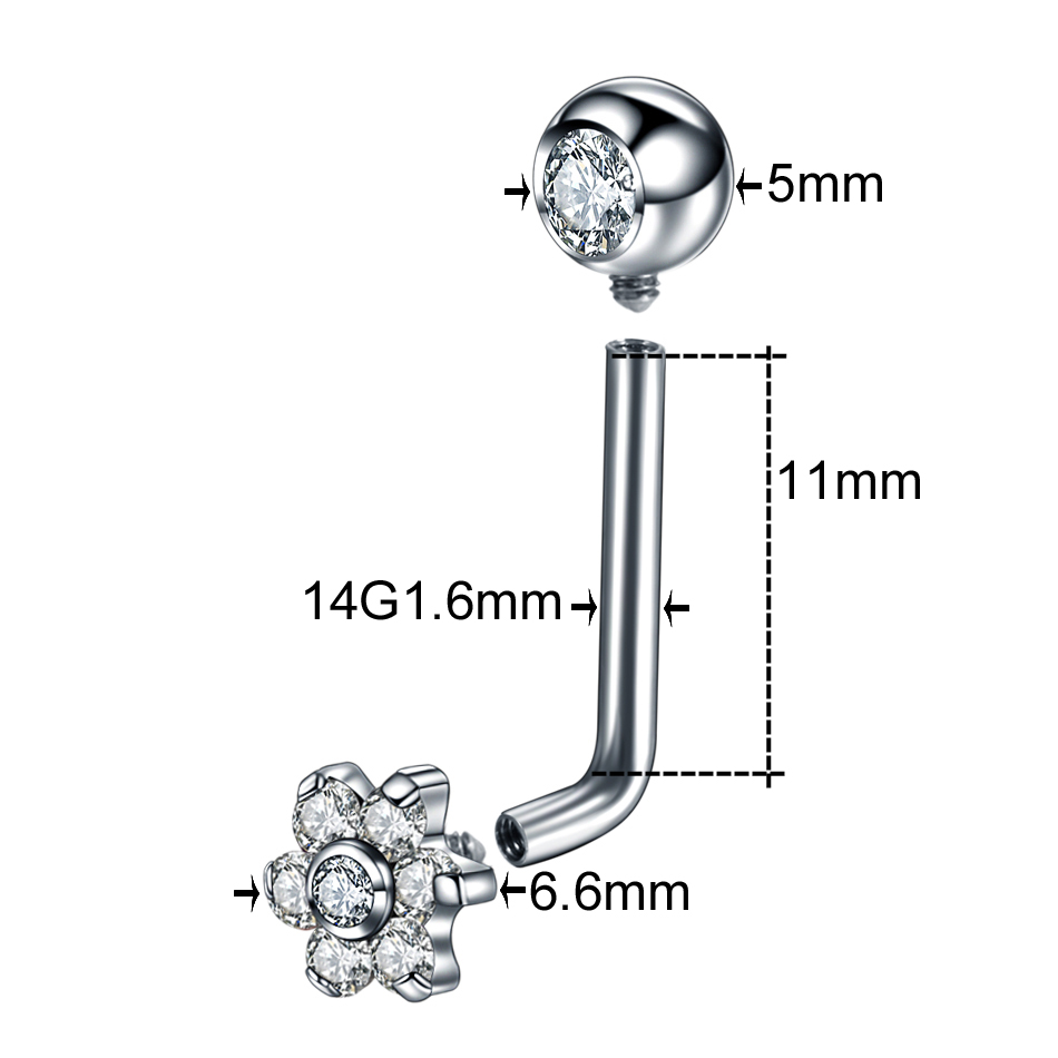 10pcs/lot Titanium Zircon Chri - Body Jewelry Vch review and price