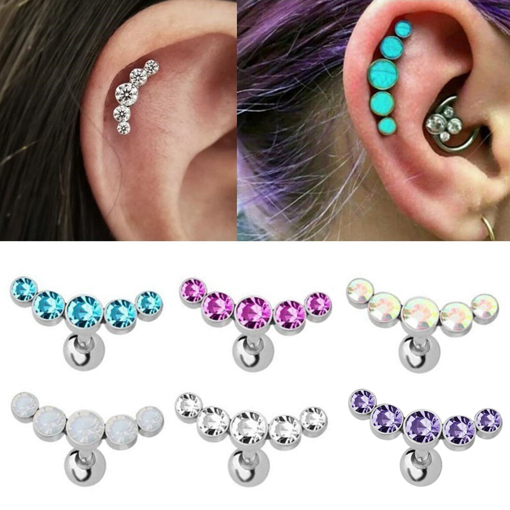 1Pcs Fashion 16G Crystal Gem O - Body Jewelry Ear review and price