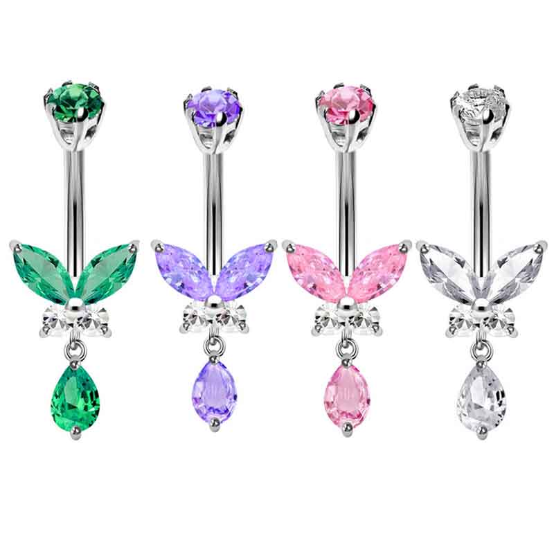 14G Dangle Butterfly Belly Rin - Body Jewelry Co review and price