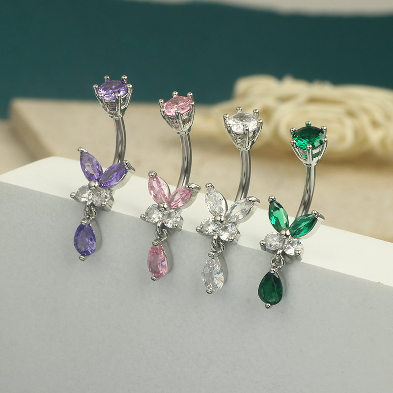 14G Dangle Butterfly Belly Rin - Body Jewelry Co review and price