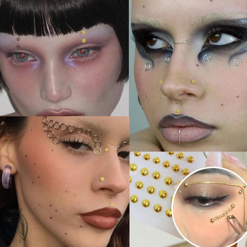 661Pcs Set Face Fake Piercings - Body Jewelry Stickers review and price