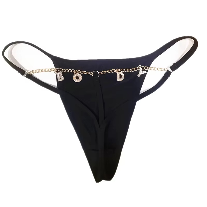 Custom Chain Thong with Name G - Body Jewelry Names review and price