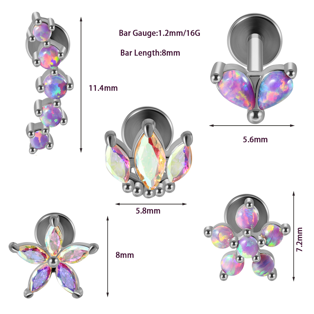 1PC Stainless Steel Opal Flowe - Helix Cartilage Ring review and price