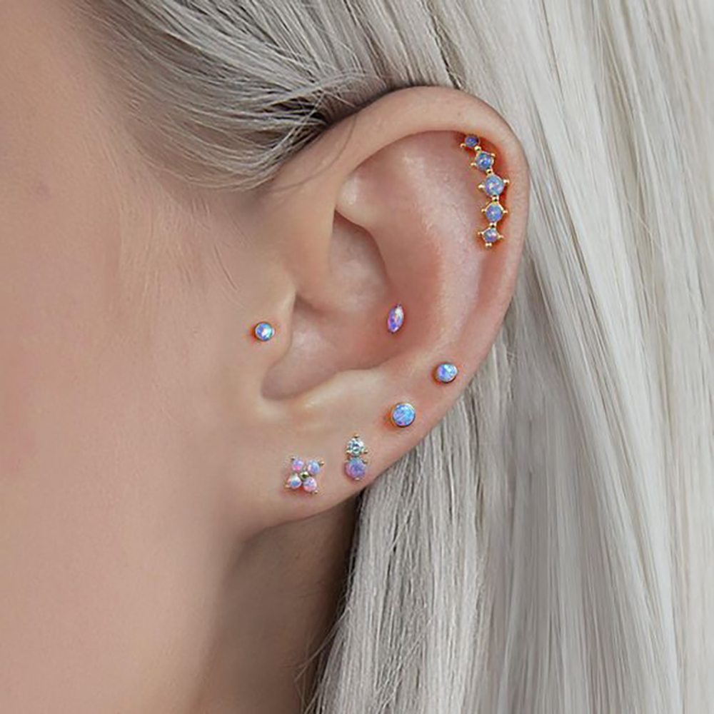 1PC Stainless Steel Opal Flowe - Helix Cartilage Ring review and price