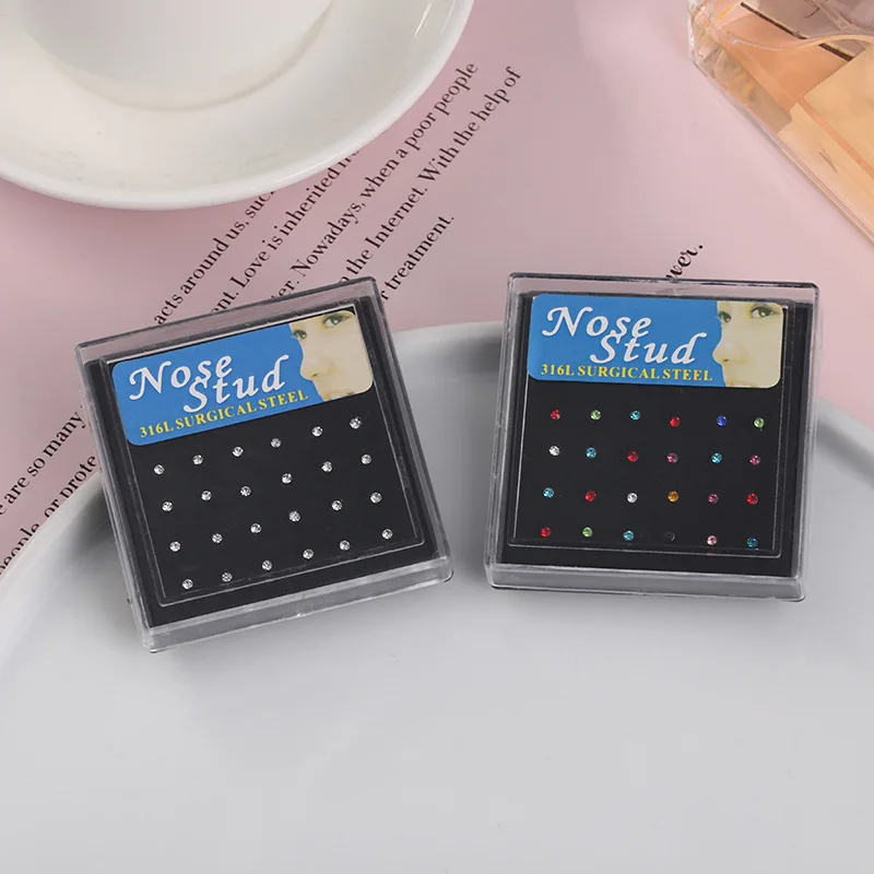 24pcs/box Crystal Nose Ring St - Body Jewelry Display Case review and price