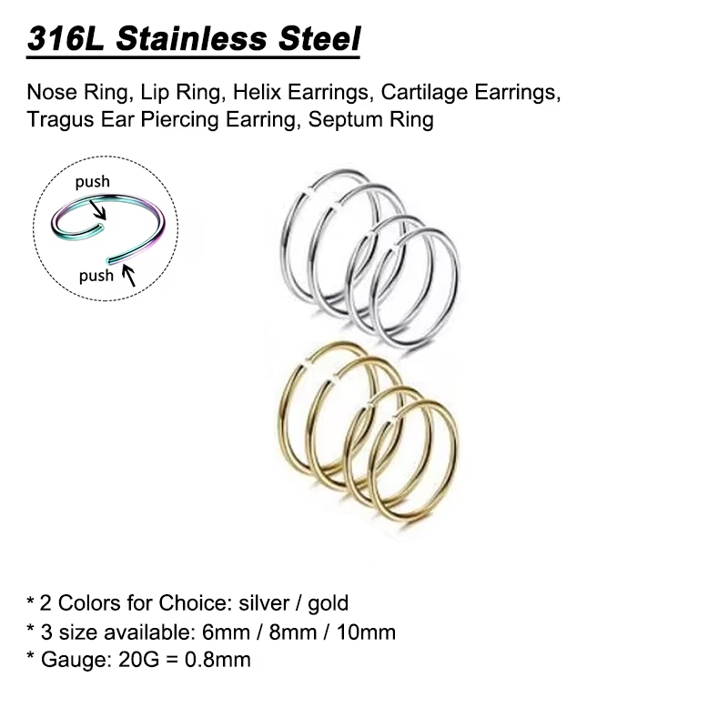 6pcs/lot Hypoallergenic Nose R - Body Jewelry Ear review and price