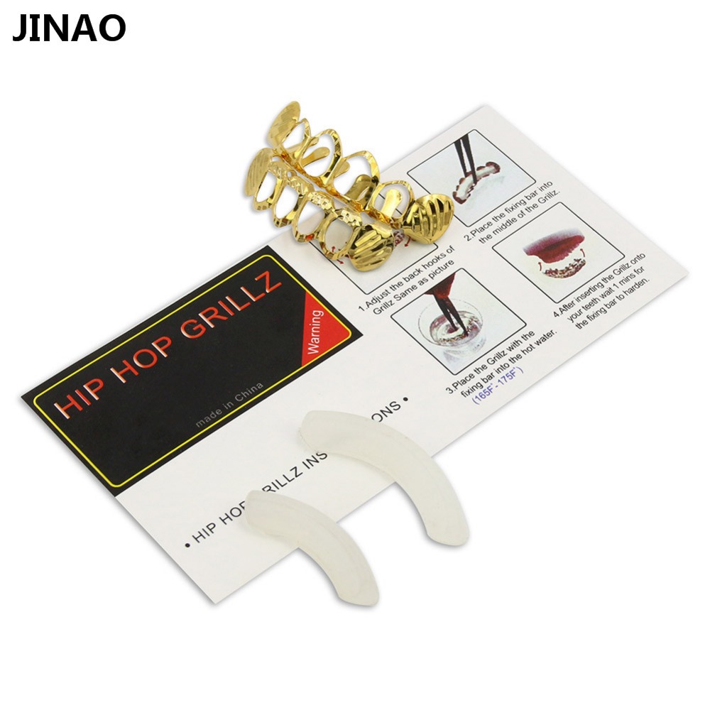 JINAO New Fit D-Cut Grillz Set - Body Jewelry Gold Plated review and price