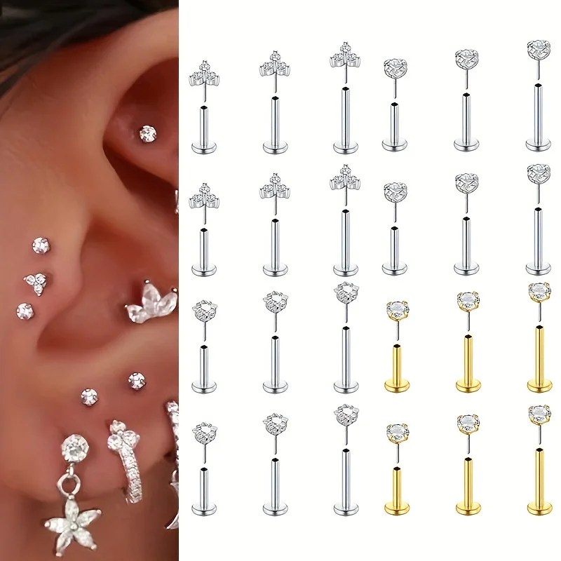 6pcs Threadless Flat Back Earr - Helix Cartilage Ring review and price