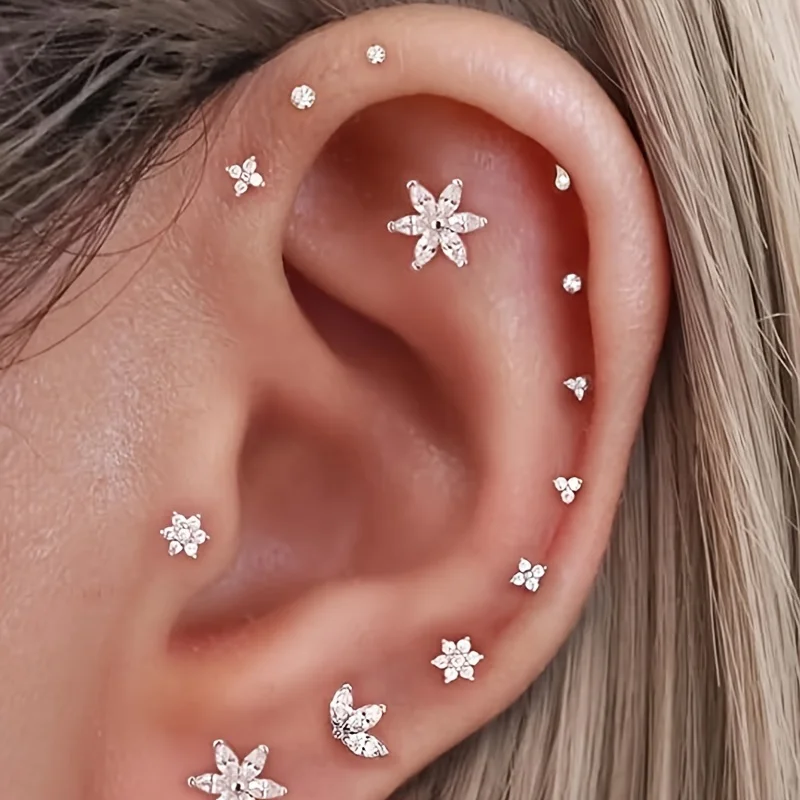 6pcs Threadless Flat Back Earr - Helix Cartilage Ring review and price