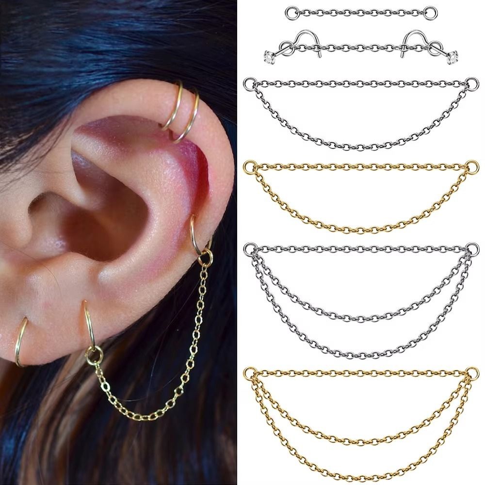 Fashion Titanium Nose Chain Do - Body Jewelry Ear review and price