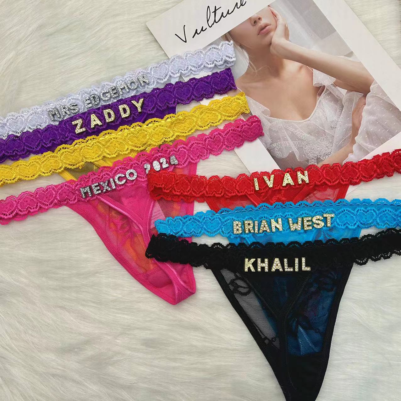 Custom Thong Panties with Name - Body Jewelry Names review and price