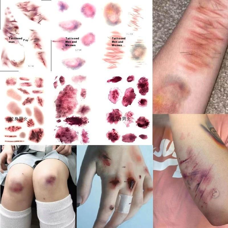 4 Sheets Halloween Wound Bruis - Body Jewelry Stickers review and price