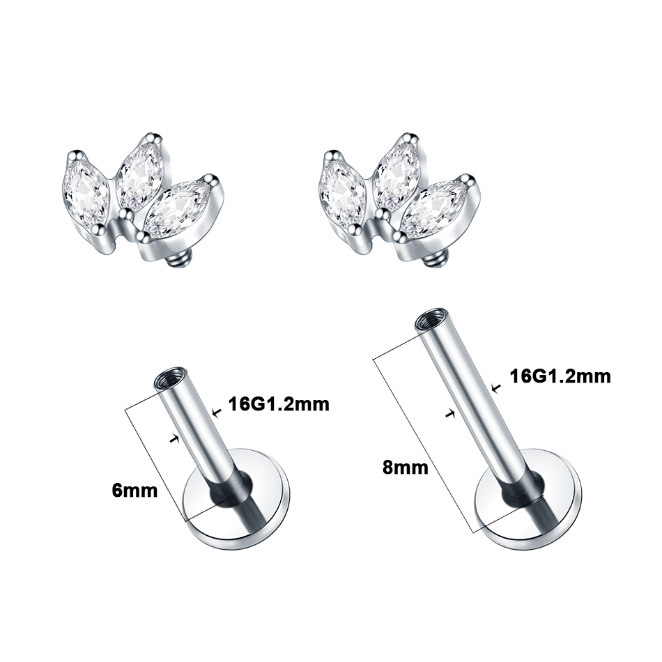 1pc Labret Piercing Titanium L - Body Jewelry Labret review and price